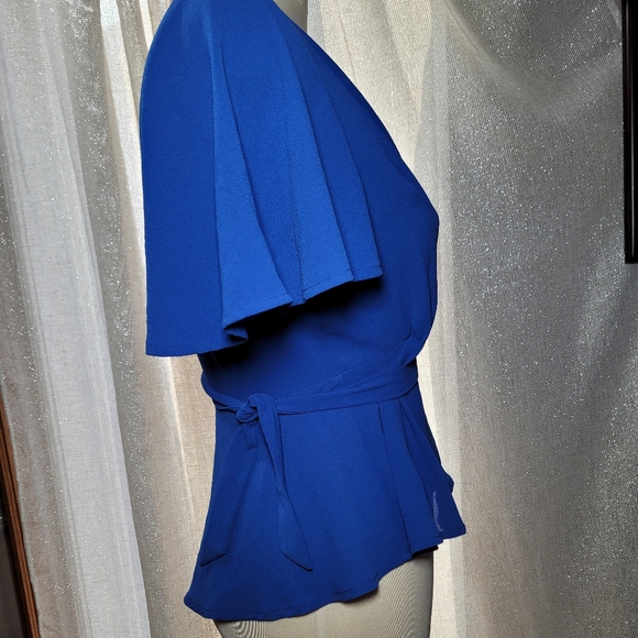 Monteau blue wrap peplum - Picture 2 of 8